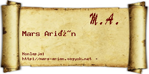 Mars Arián névjegykártya